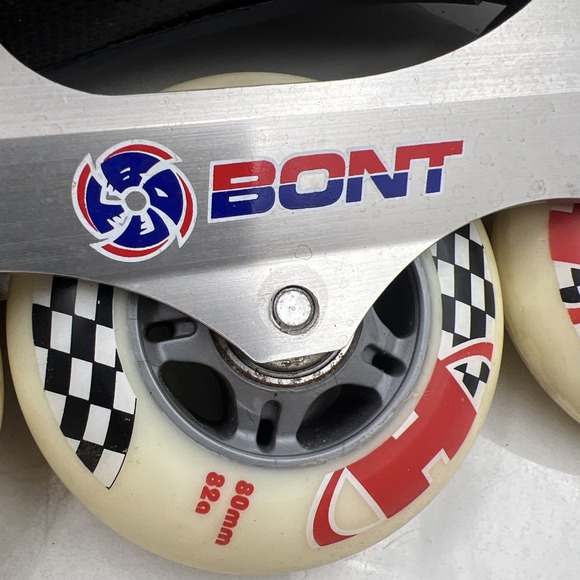 Vintage Bont Sharkie 5 Wheel Inline Speed Skates Mens Size 8 Inferno Rails - Picture 2 of 16